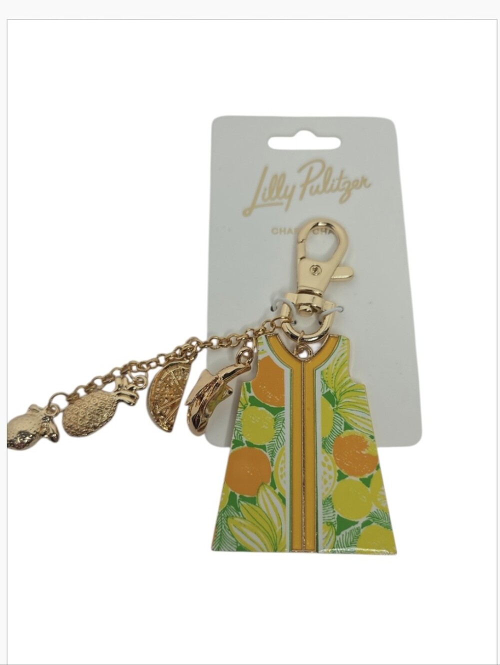 Lilly Pulitzer Shift Dress Metal Bag Charm Keyring NEW